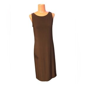 Norma Kamali Sleeveless Brown Midi Dress